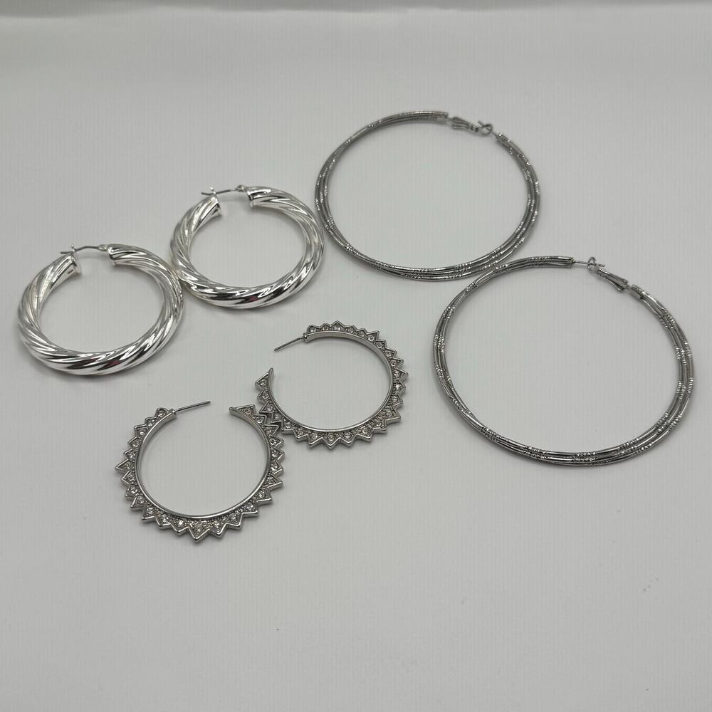 Silver Tone Fashion Hoop Earring Lot